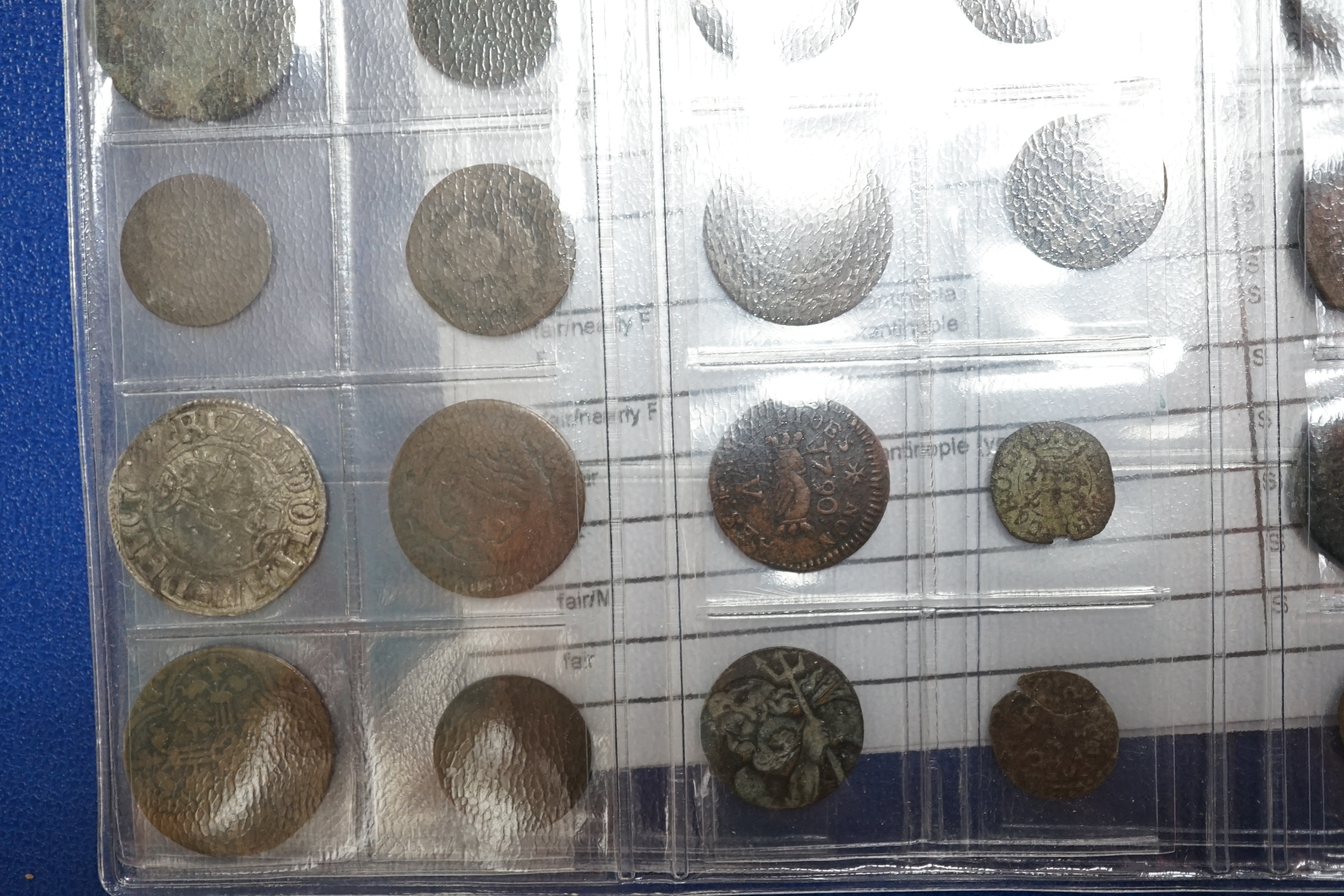 A large collection of Roman AE and AR coins, in an album